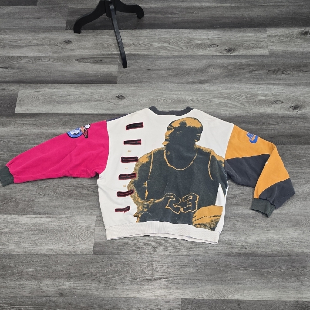 Vintage Nike Air Jordan VII 1992 All Over Print Sweatshirt L Jumpman 23 - Picture 14 of 17